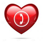 Big Red Heart with White Phone Icon